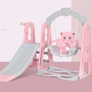 3 in 1 Multifunctional Playset- Swing, Slide and Basketball Hoop Pink